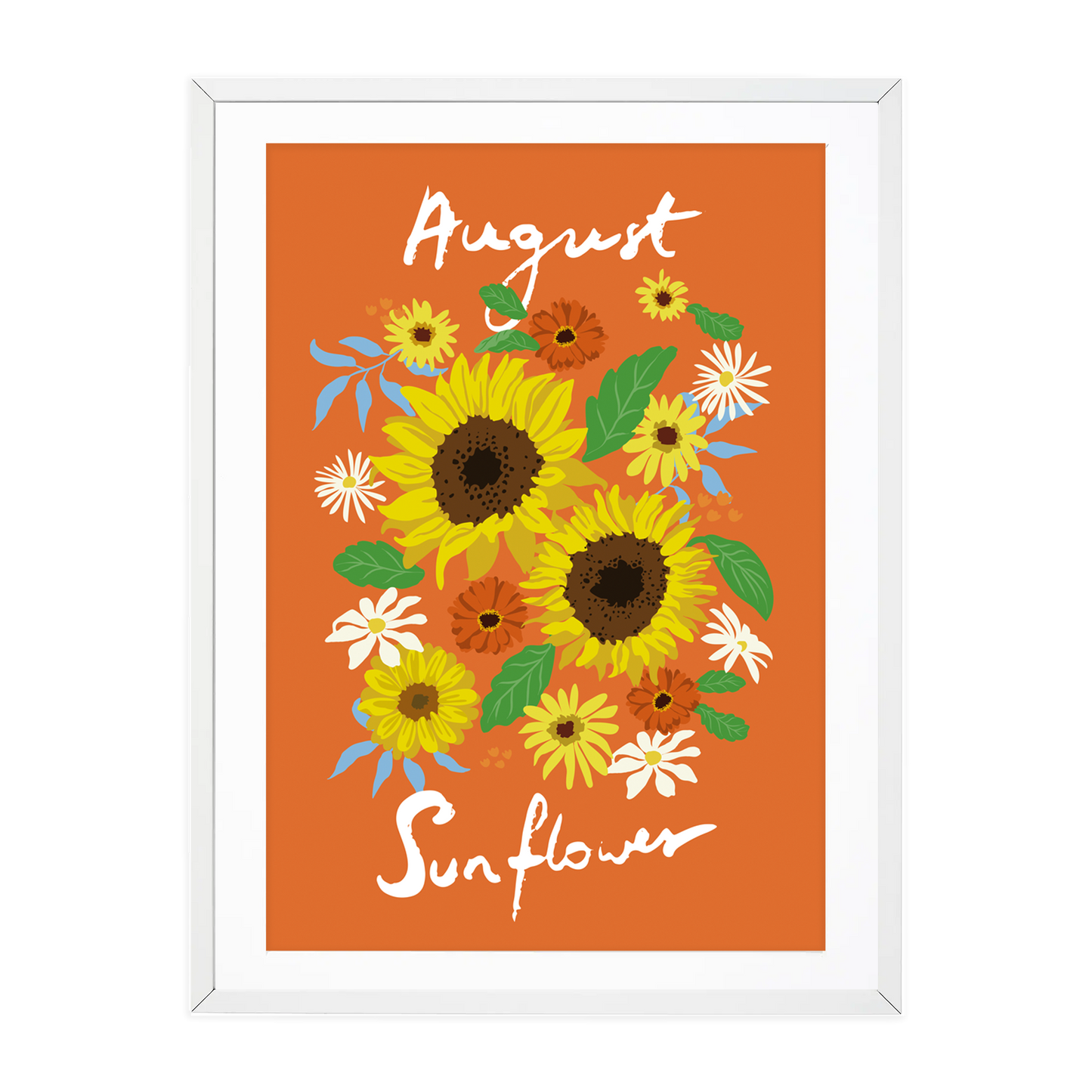 Birth Flower Print August - Sunflower - A6