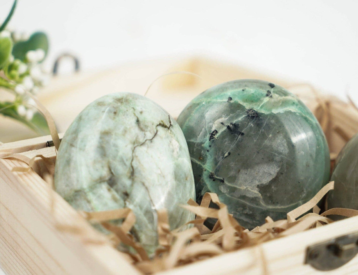 Green Moonstone Palm Stone