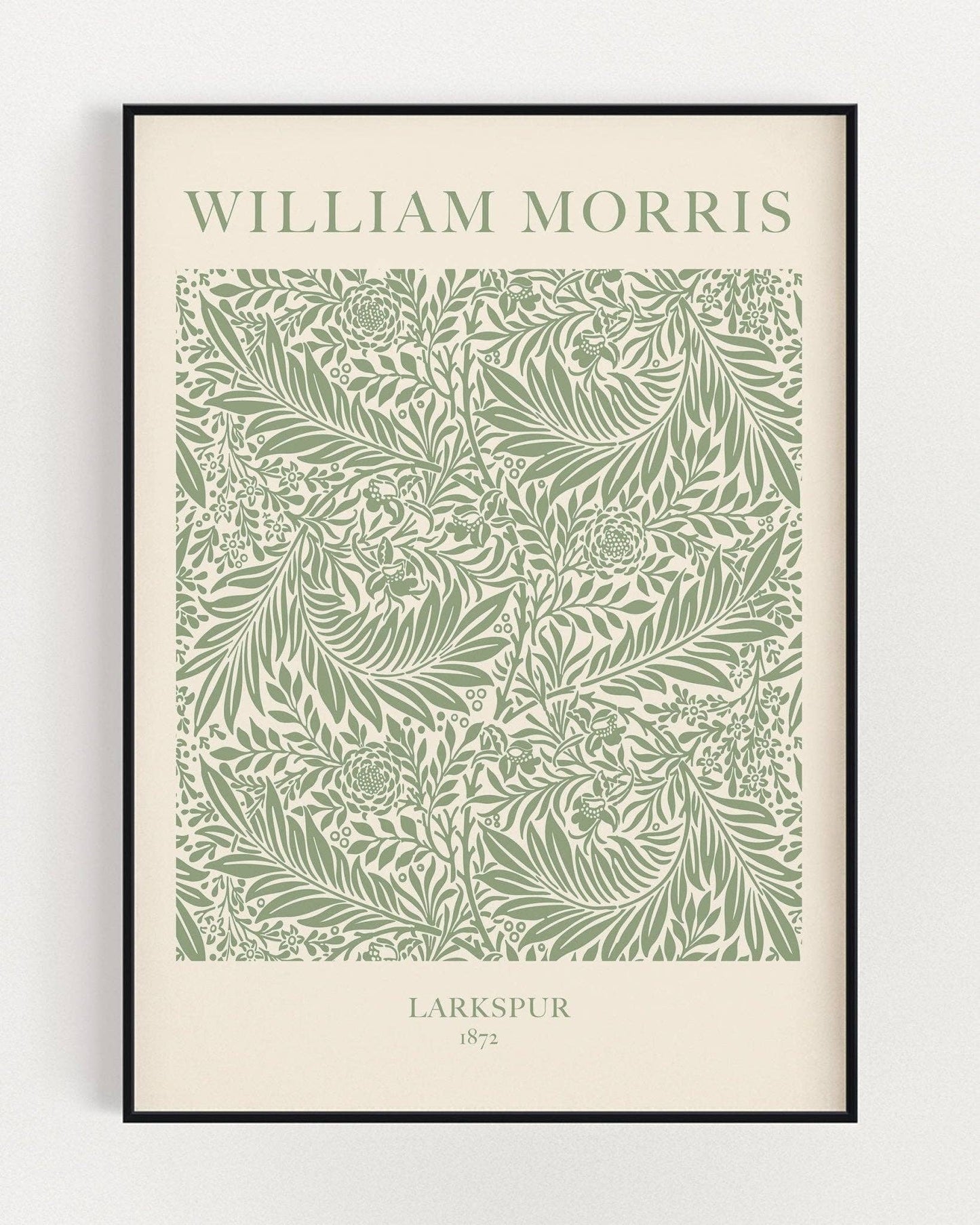 William Morris Larkspur Green Print: A3
