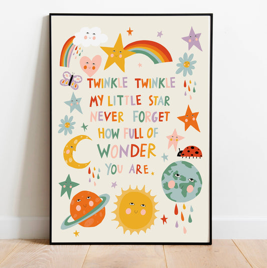 Children & Baby Nursery Keepsake Gift Art Print Unframed: A4