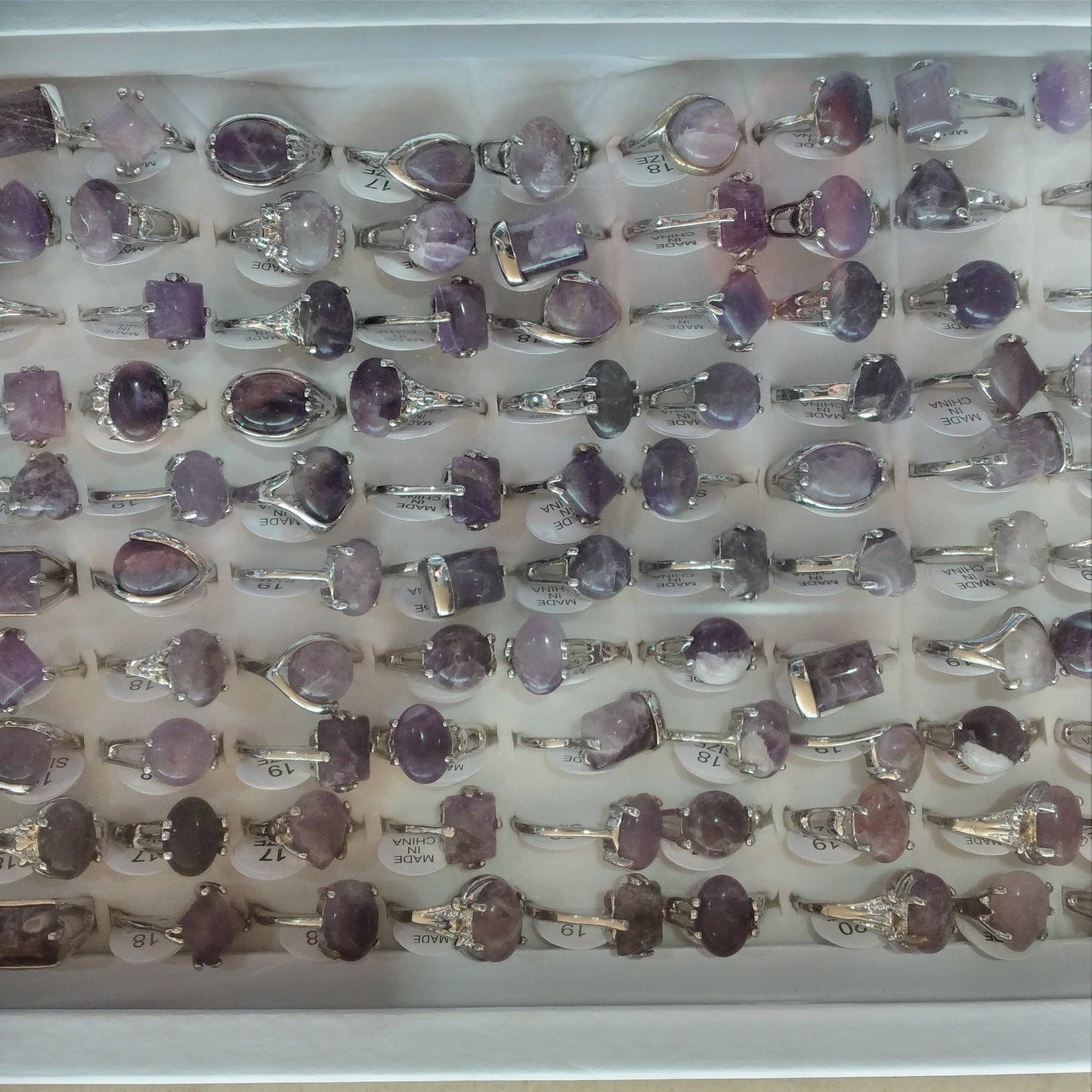 Gemstone Rings Assortment – 100 or 50 Mixed Stone Rings : Assorted 100