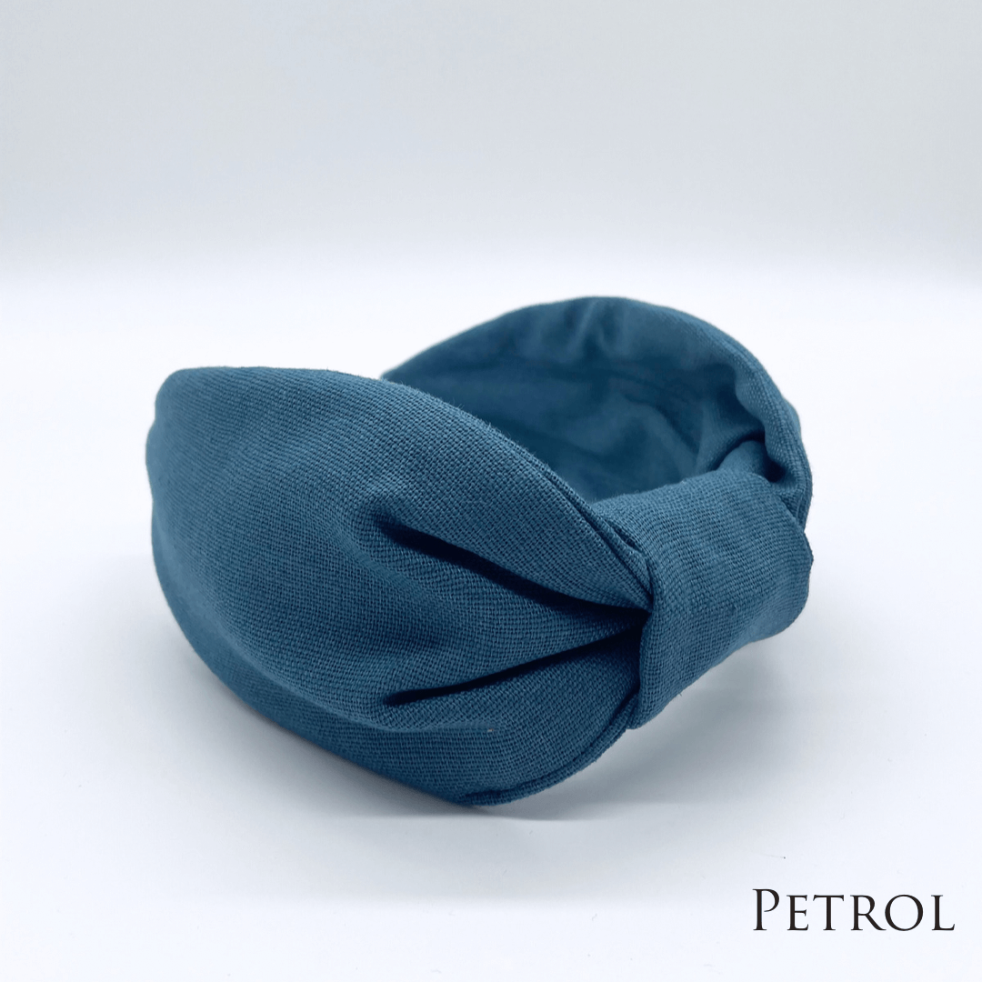 Luxury Linen Flat Knot Headband - 8 COLOURS: Fern