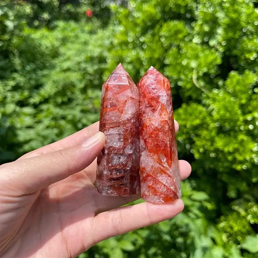 Hematoid Quartz Fire Quartz Tower Point