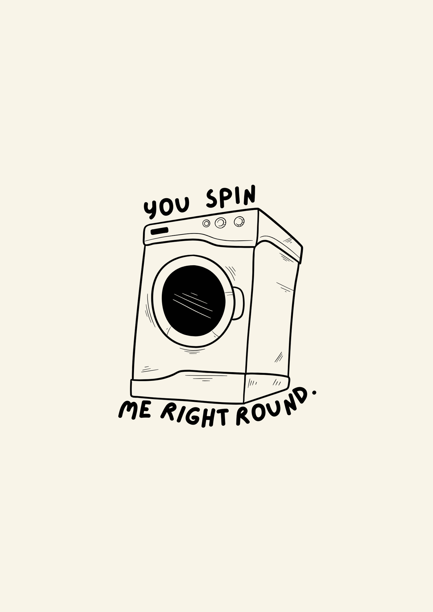 You spin me right round music inspired laundry print: A4