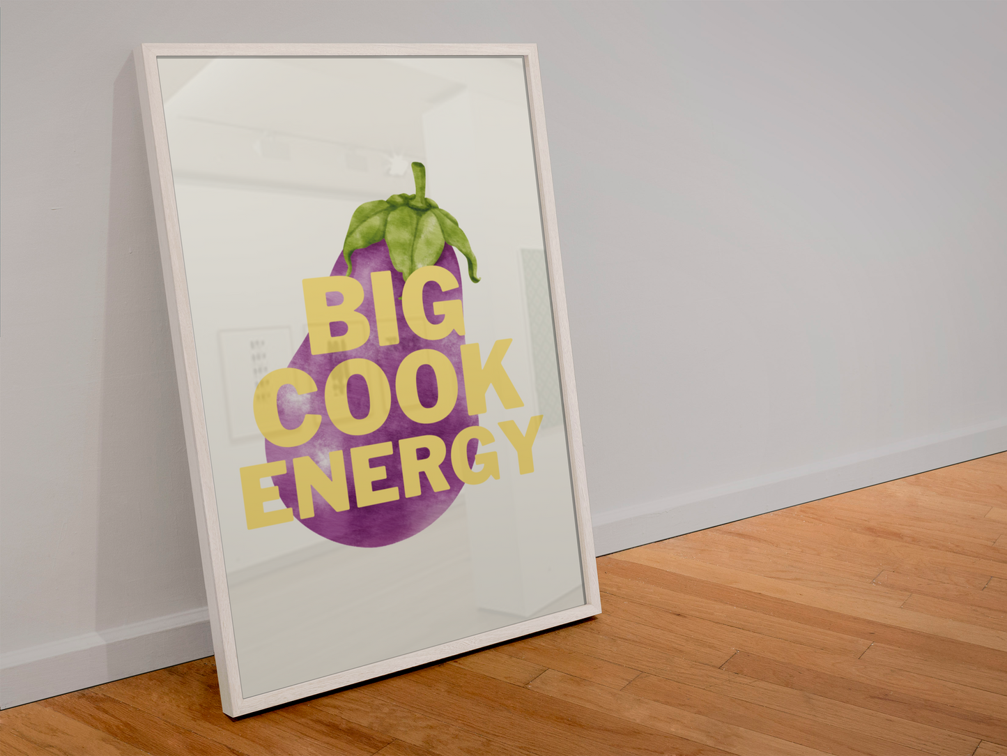 Big cook energy aubergine/eggplant print: A4