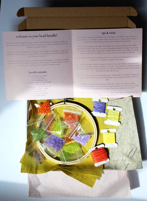 Beaded Embroidery Kit In Bright