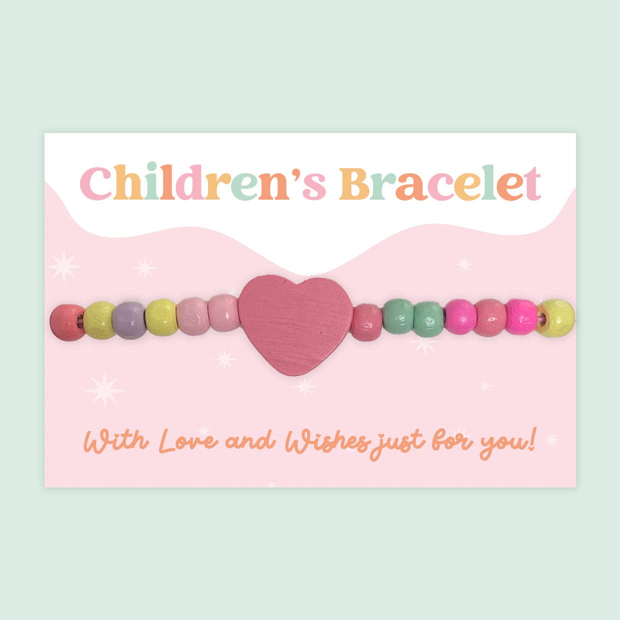 Pink Heart - Children's Beaded Bracelet