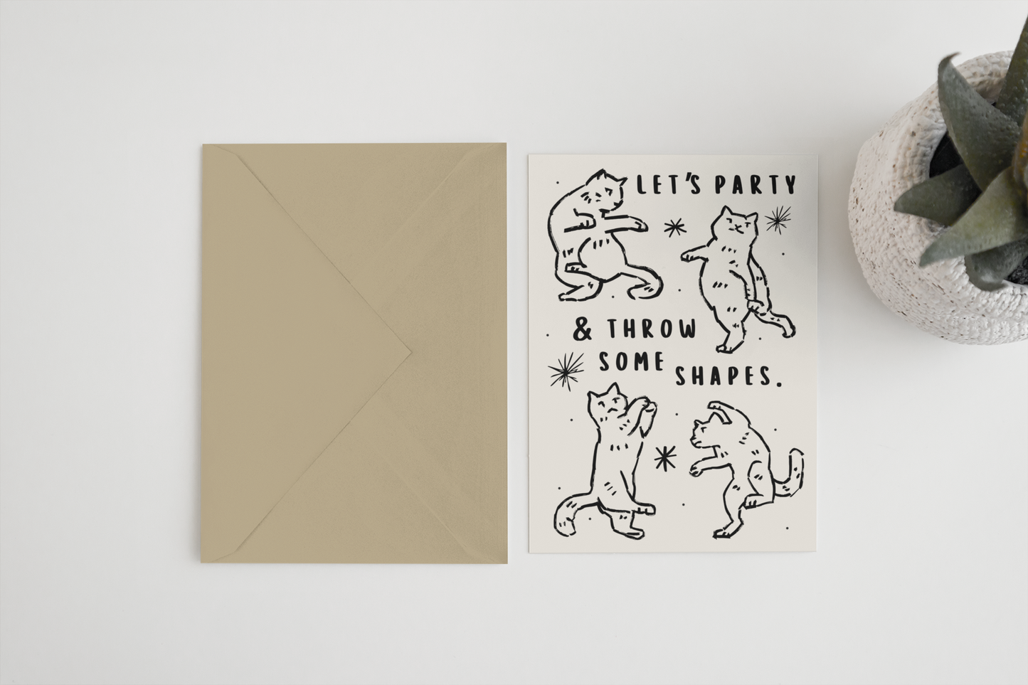 Let’s party and throw some shapes A6/5x7 card: Card Clasp (Plastic Free) / A6
