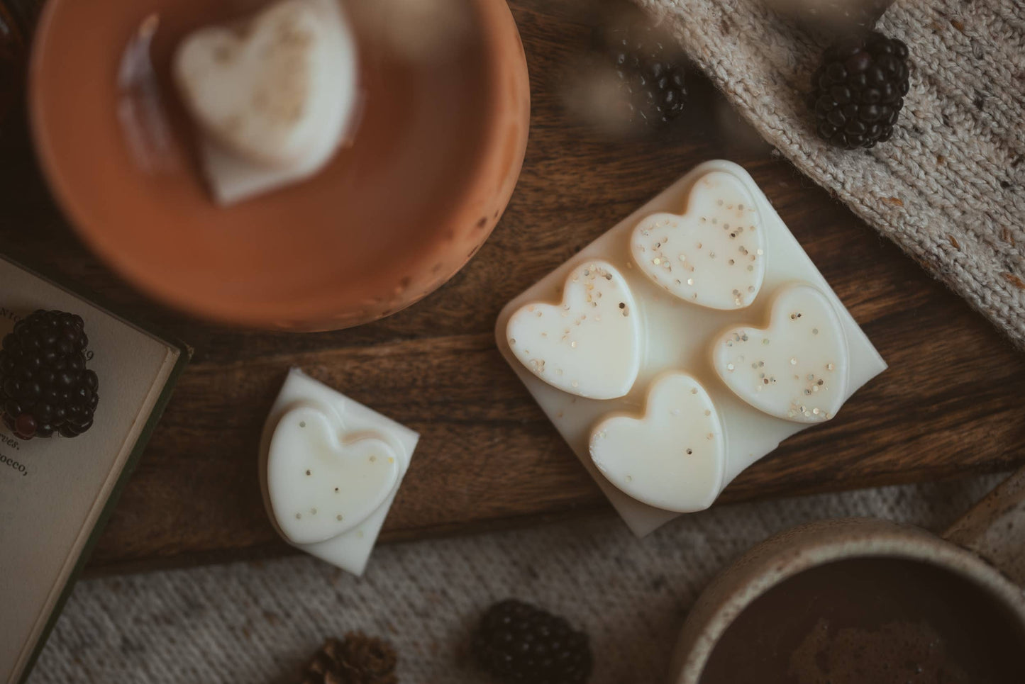 Pecan Brown Sugar Scented Heart Clamshell Soy Wax Melts