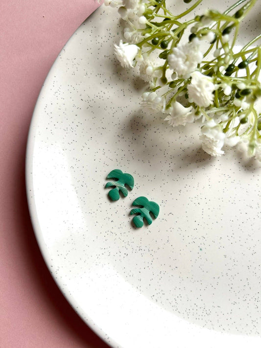 Monstera Leaf Studs
