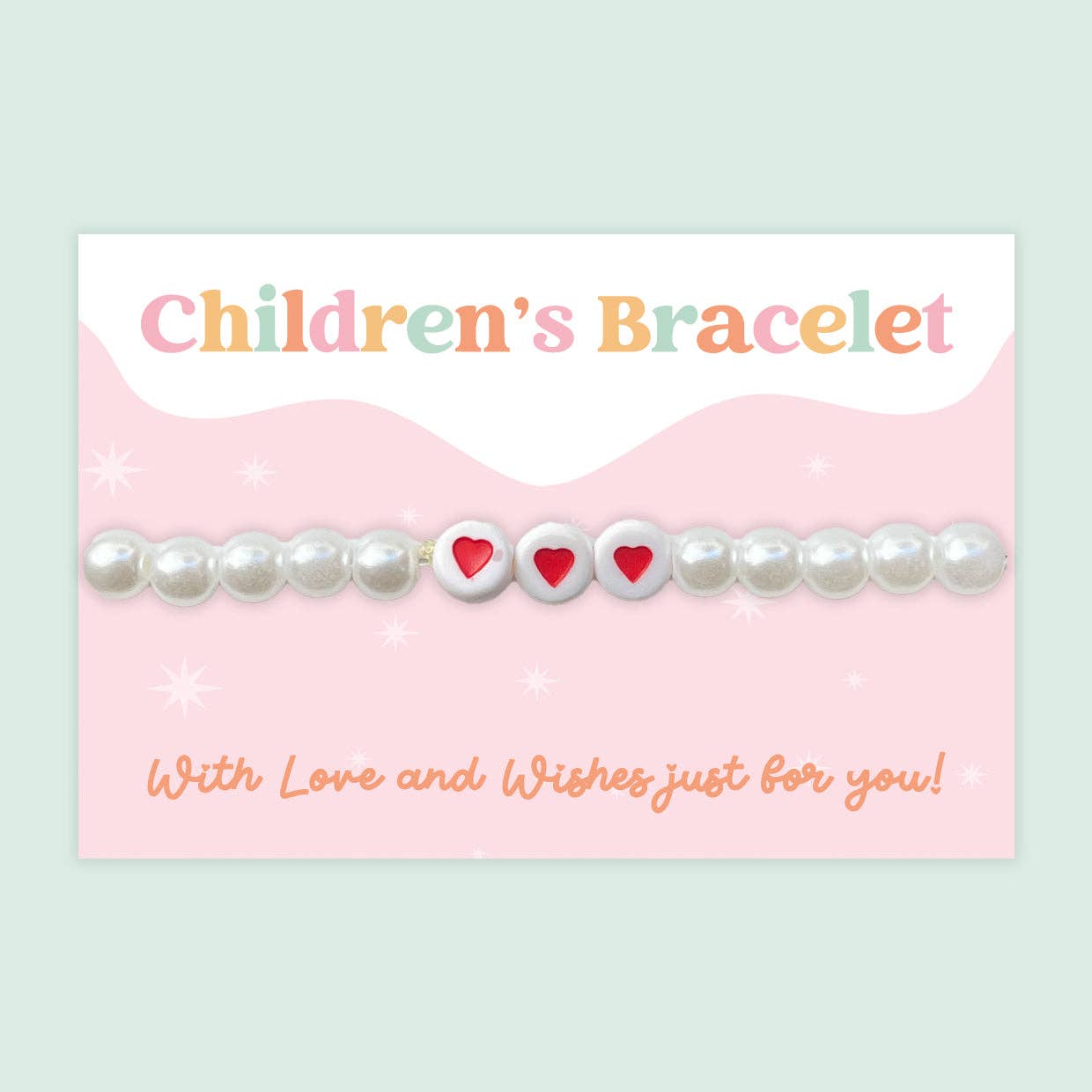 Pearl Hearts - Children's Beaded Bracelet