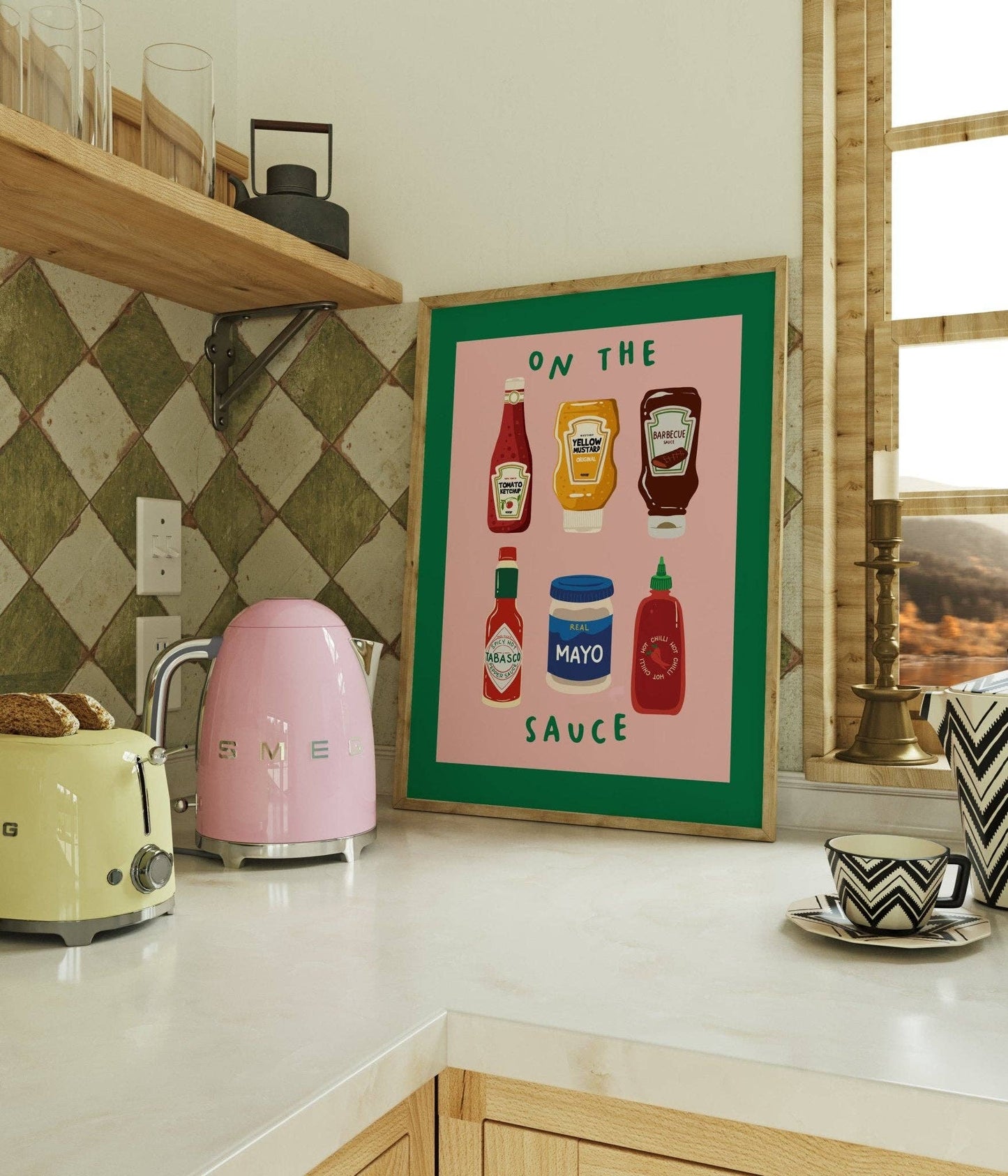 On The Sauce Kitchen Print: A4