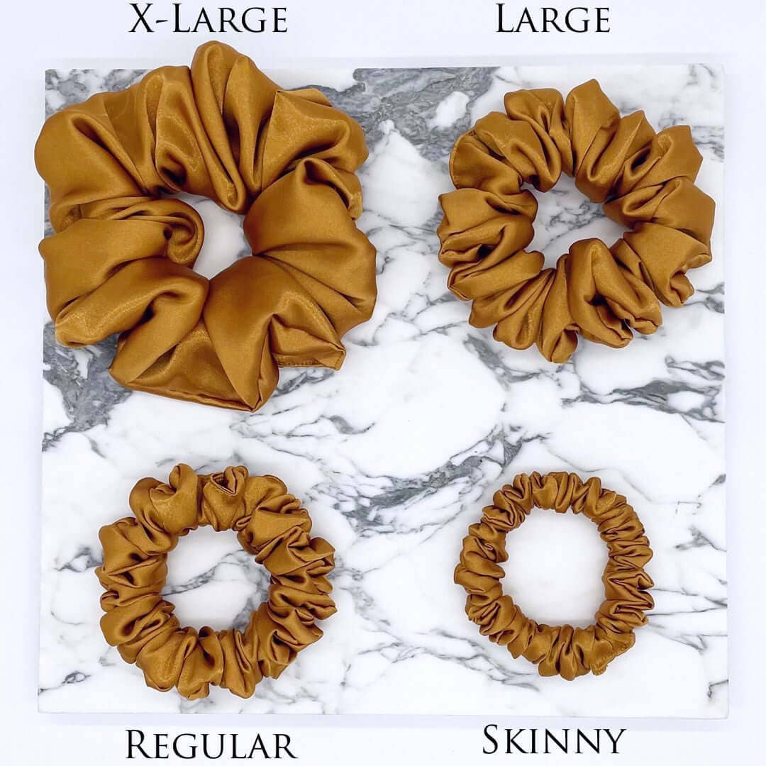 Luxury Satin Scrunchies in 4 SIZES: Regular / Aqua
