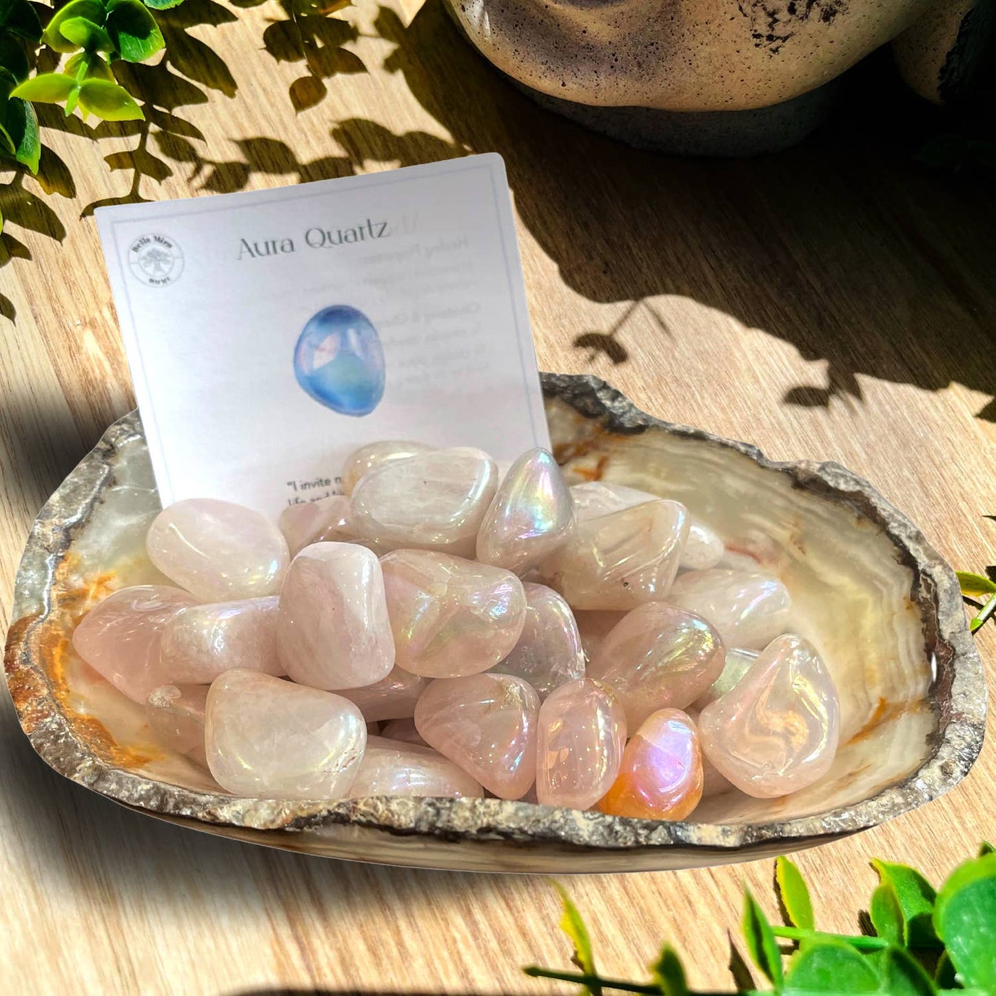 Aura Rose Quartz Tumble Stone