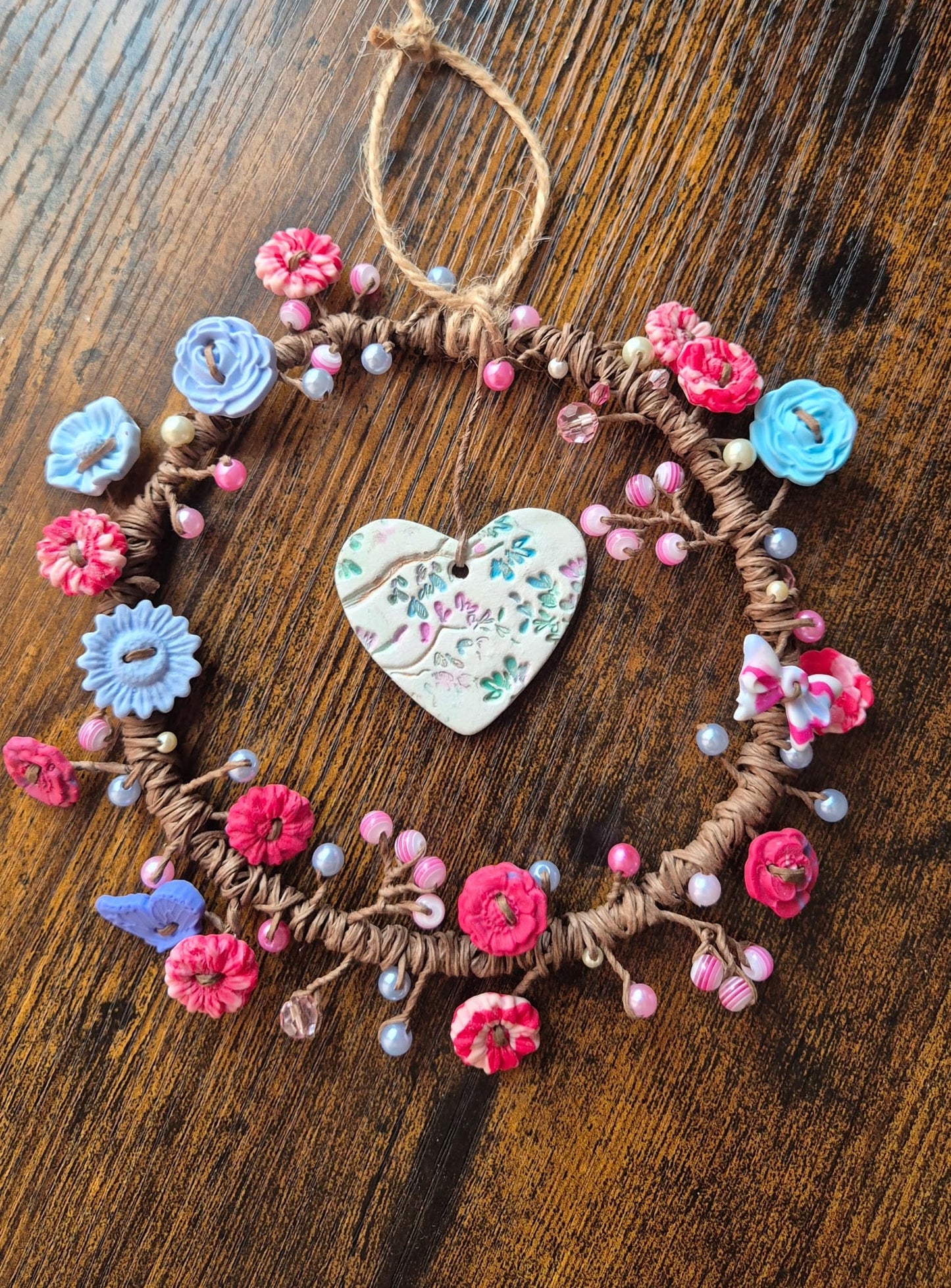 Handmade Clay & Beaded Wreaths (16cm Diameter Approx)