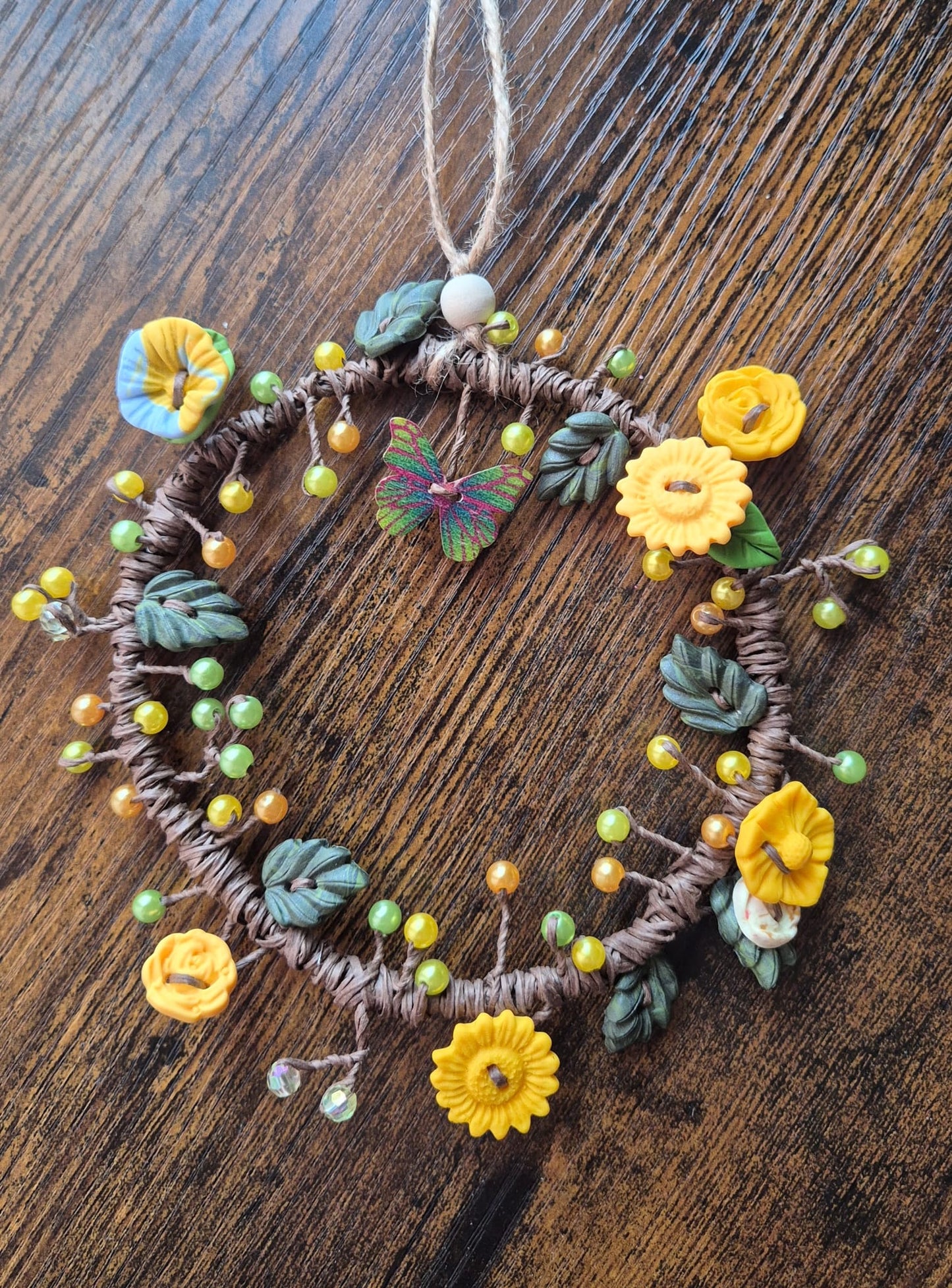 Handmade Clay & Beaded Wreaths (16cm Diameter Approx)