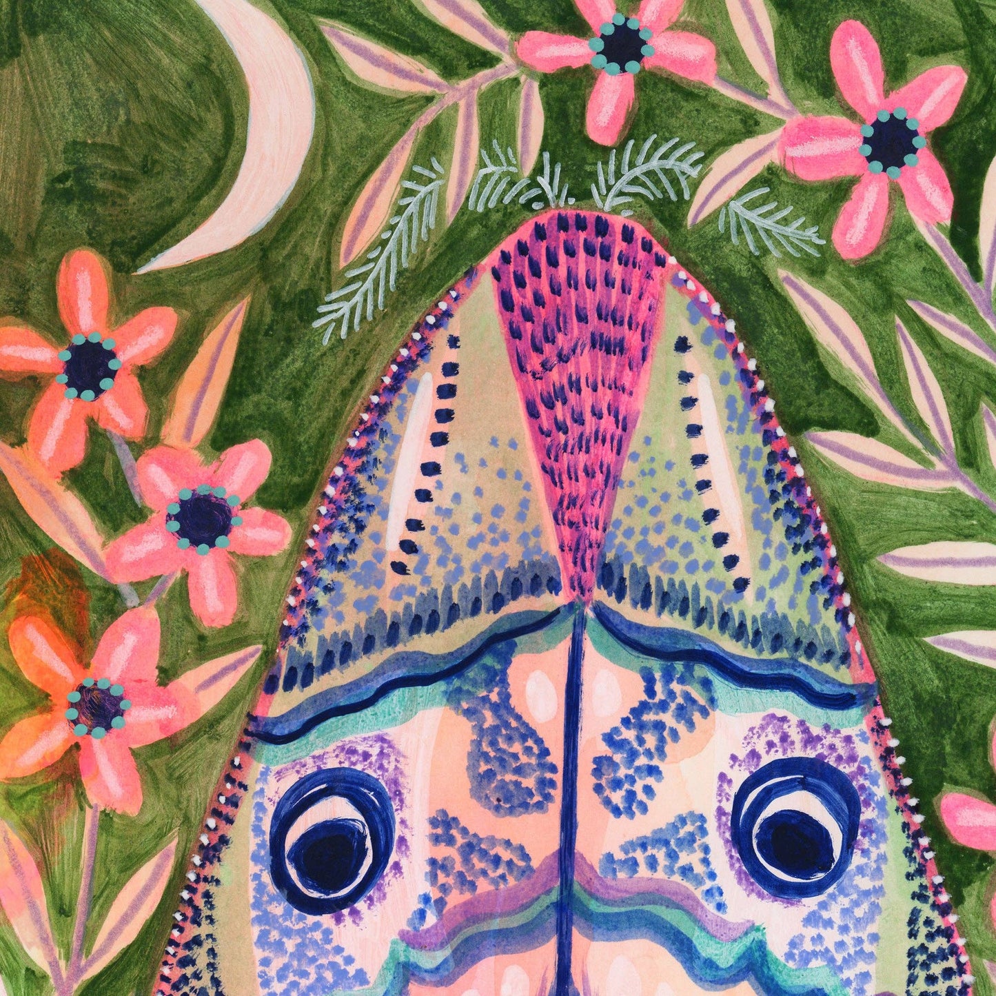 Pink Luna Moth Art Print: A4