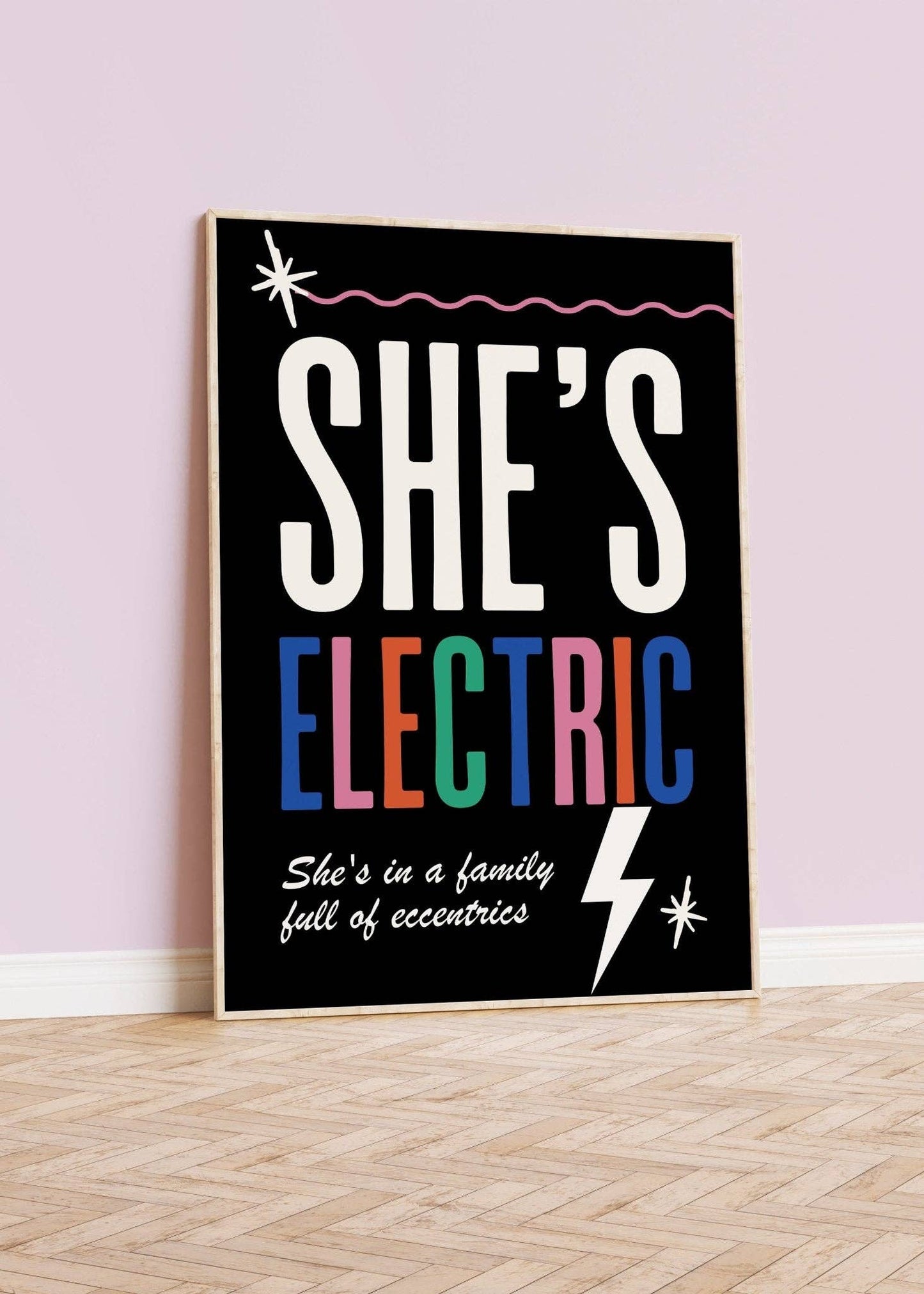 She's Electric Lyrics Inspired Print: A4