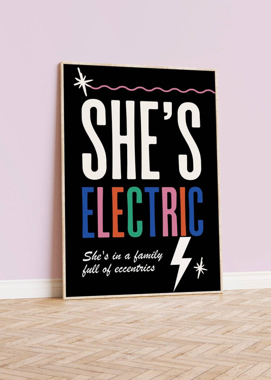 She's Electric Lyrics Inspired Print: A4