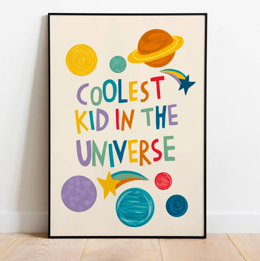 Children's Space Positive Quote Art Print Unframed: A4
