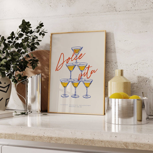 Dolce Vita Cocktail Print: A4
