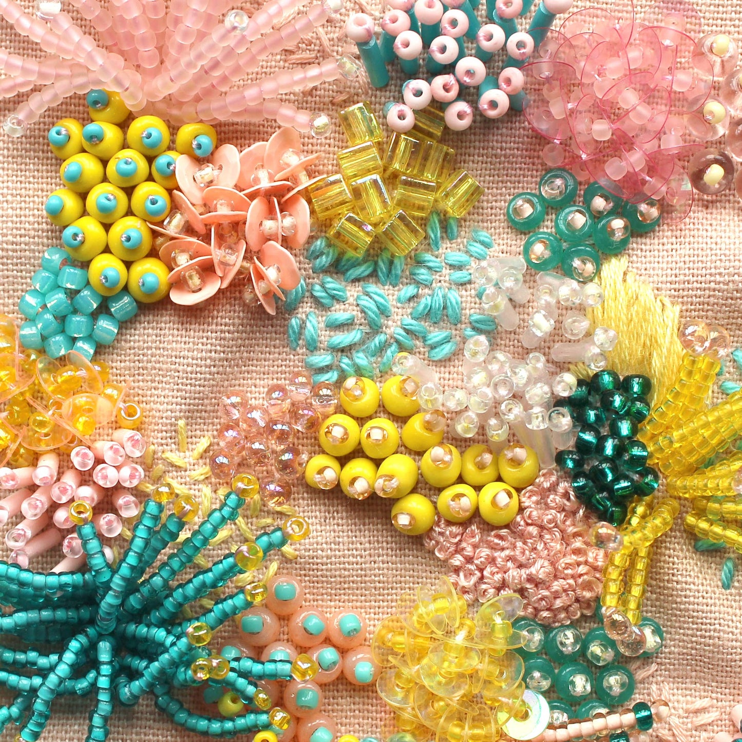 Beaded Embroidery Kit in Pastel