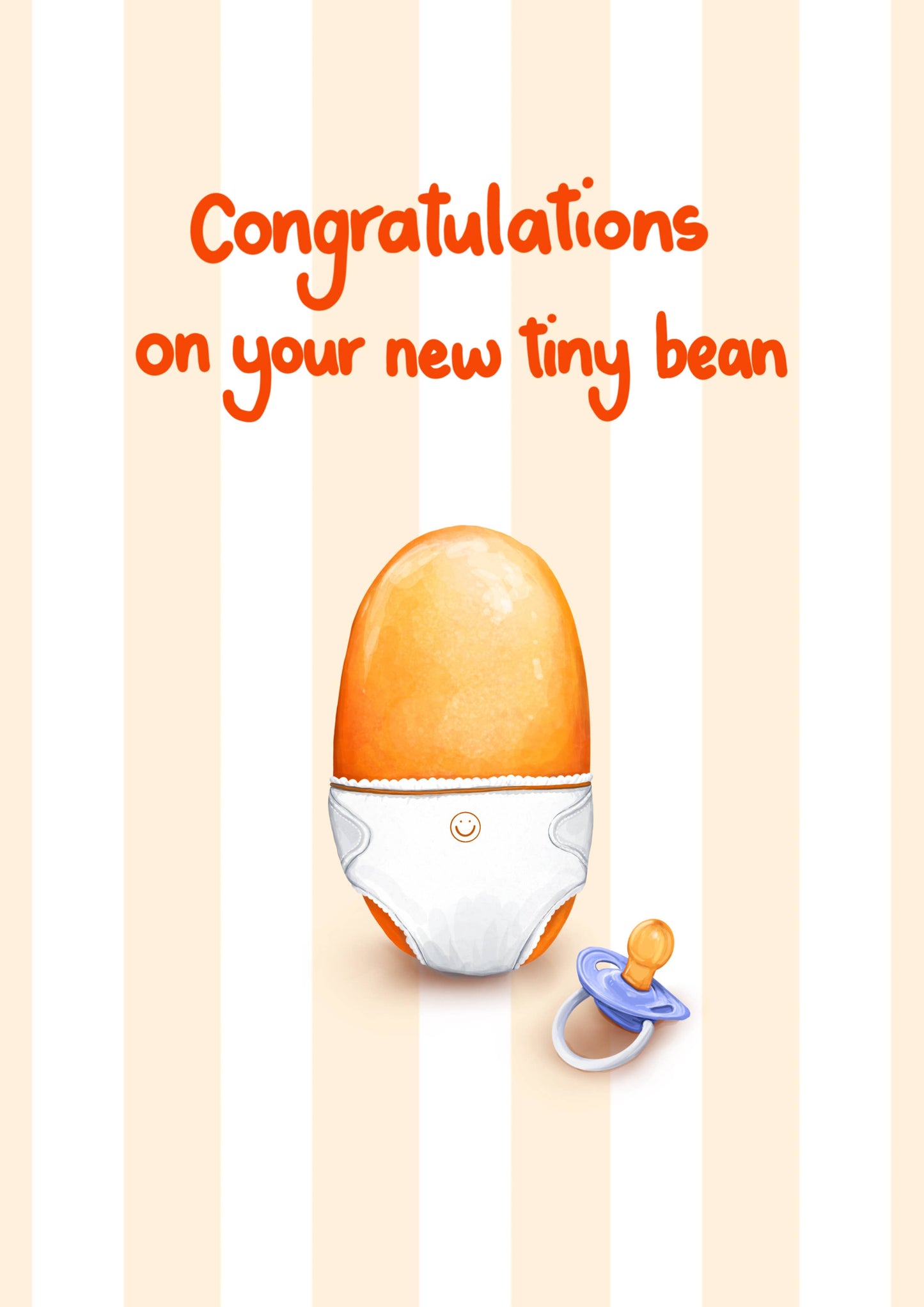 Congratulations On Tiny New Bean - New Baby Baked Bean Card