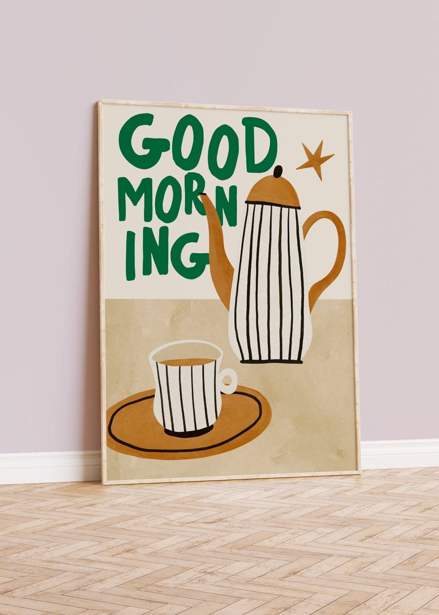 Good Morning Tea Pot Print: A4