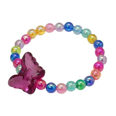 Butterfly Rainbow - Children's Beaded Bracelet
