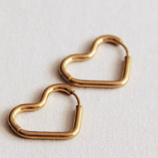 Stainless steel heart hoop “large” – gold