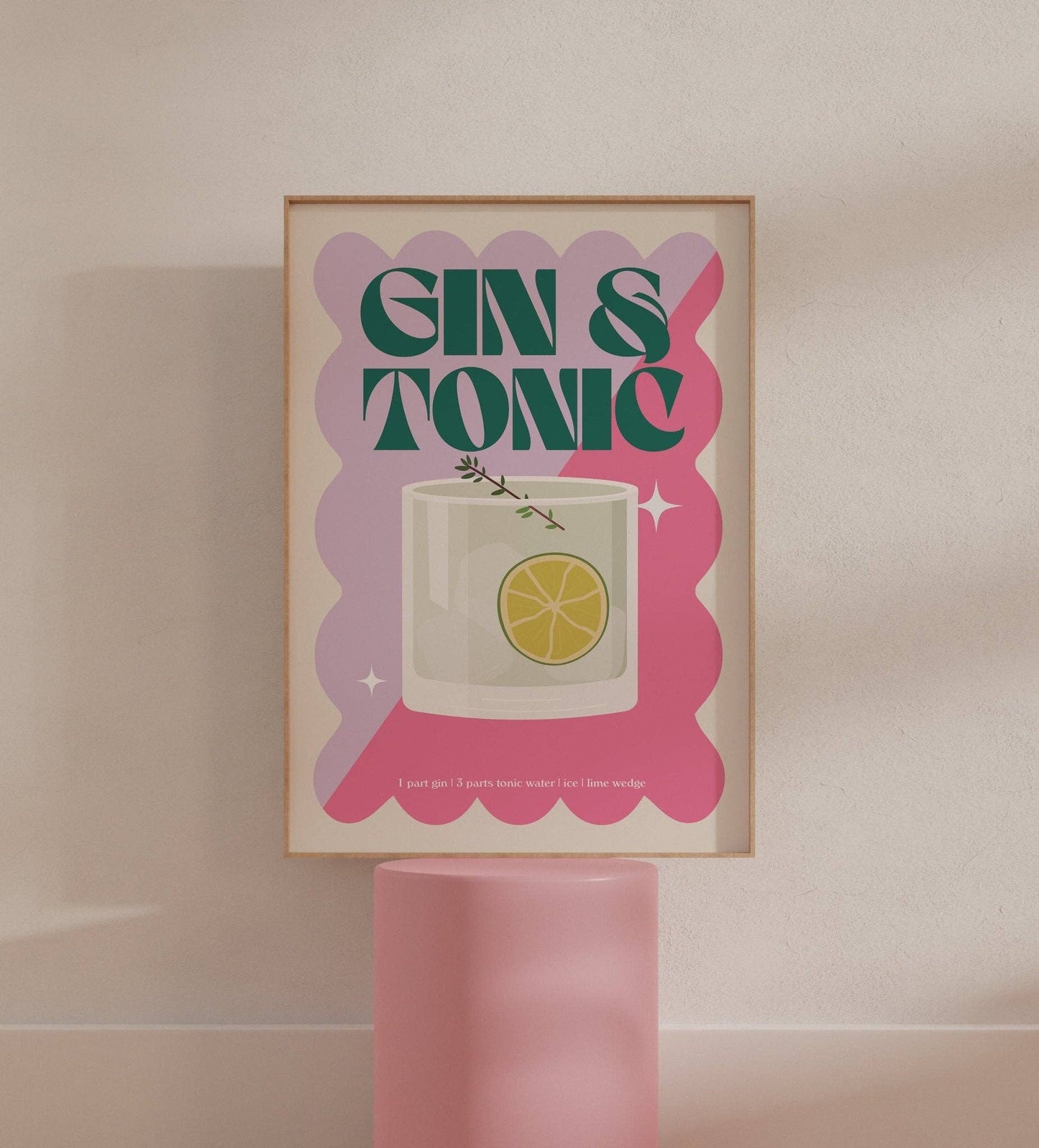Gin & Tonic Cocktail Print: A4