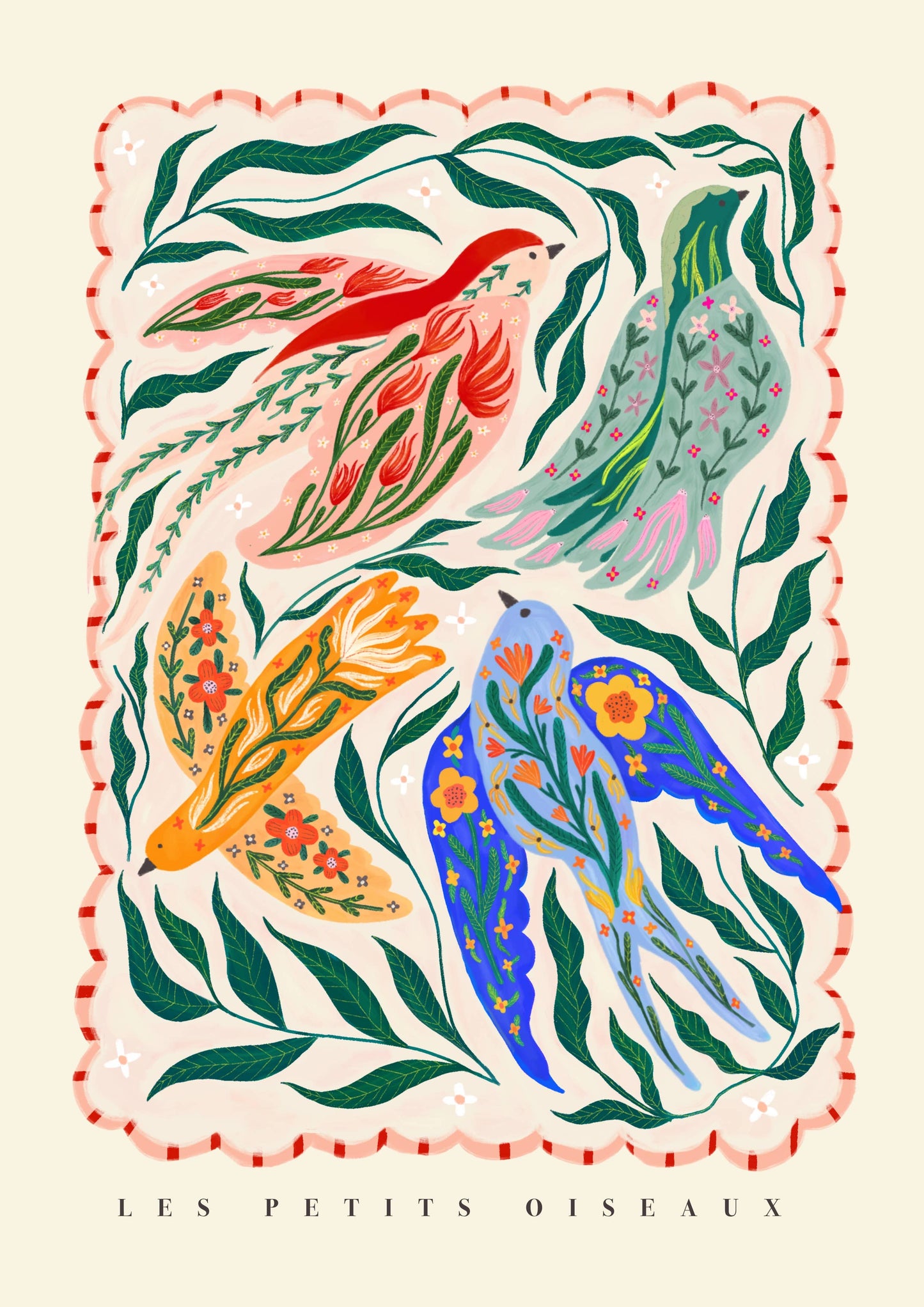 Little Birds / Bird illustration / Botanical / Nursery Art