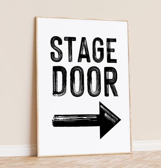 Stage Door B&W Print: A4