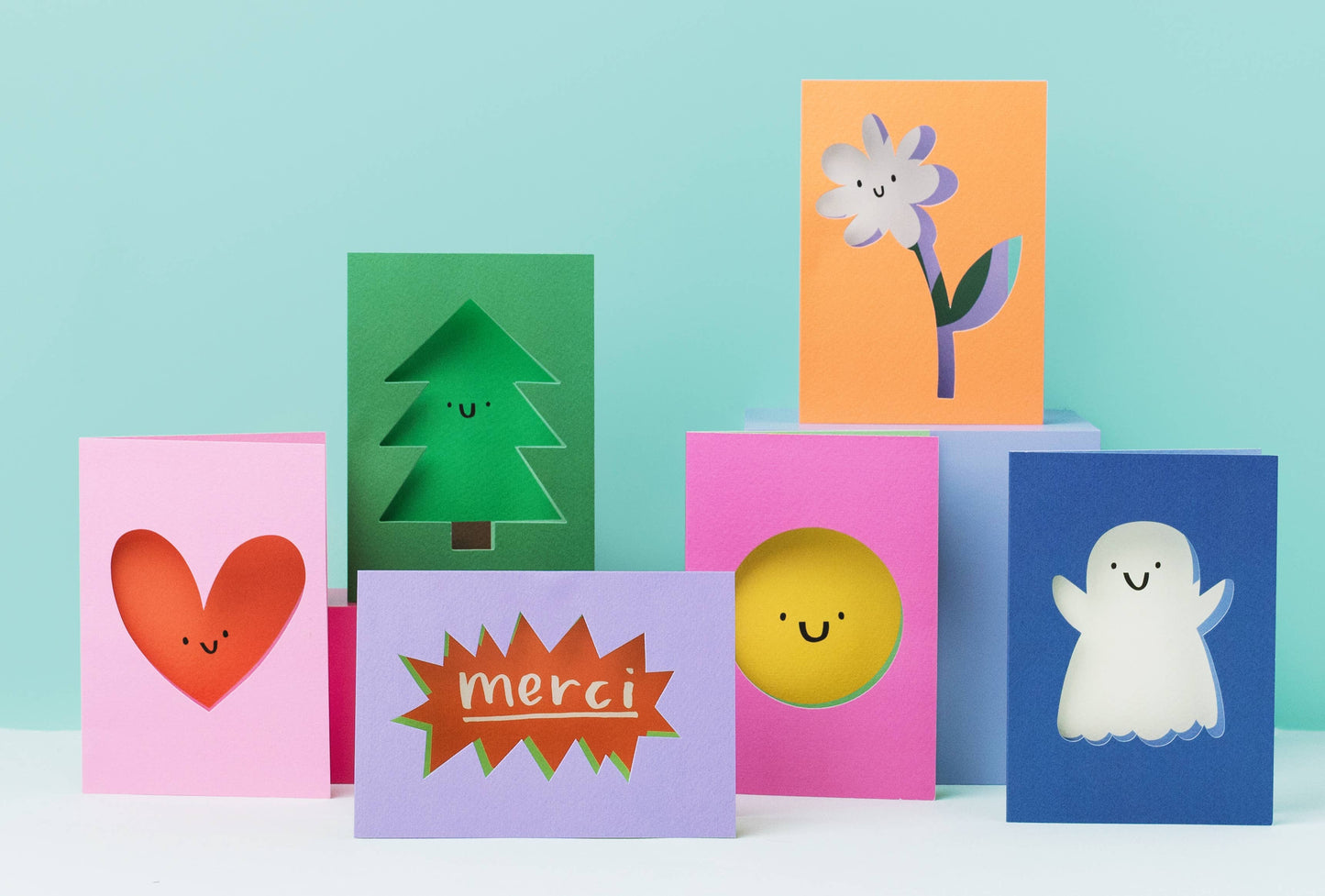 Happy Face - Die Cut Cards - Fun - Birthday Cards - Cute