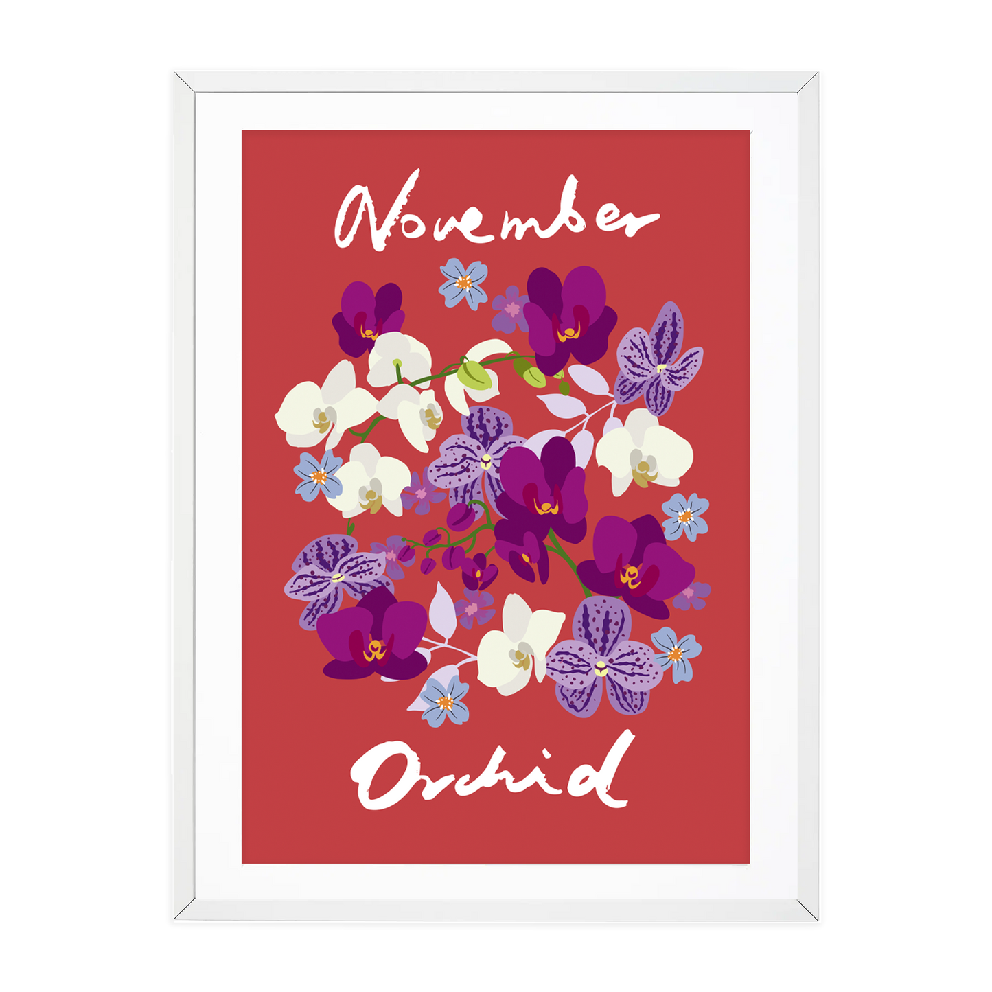 Birth Flower Print November - Orchid - A6