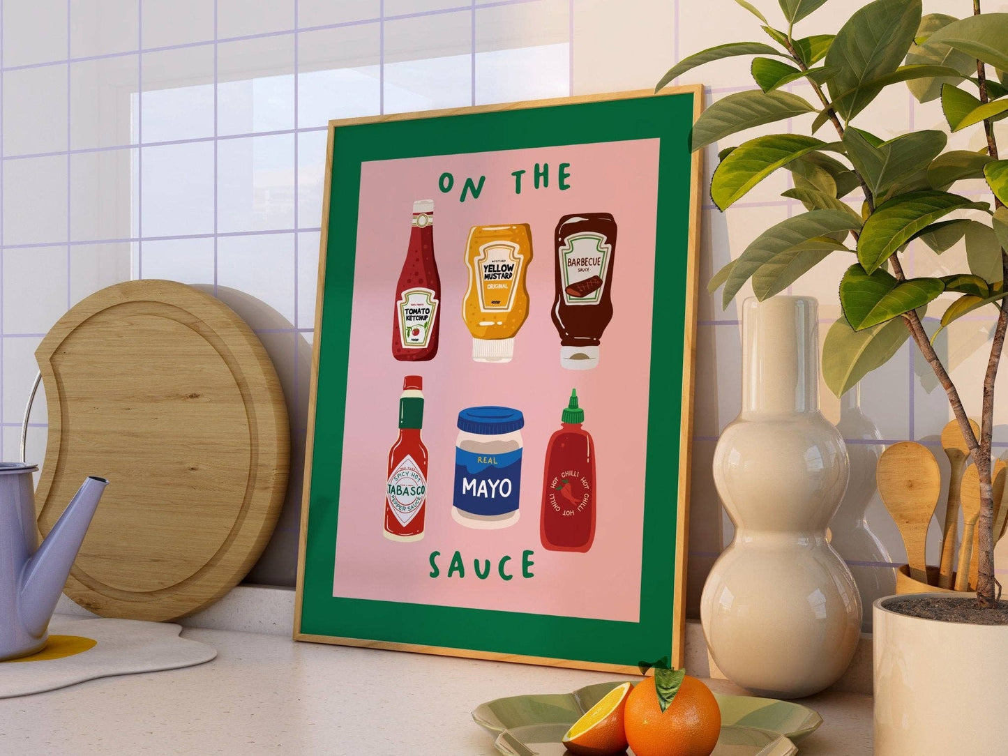 On The Sauce Kitchen Print: A4