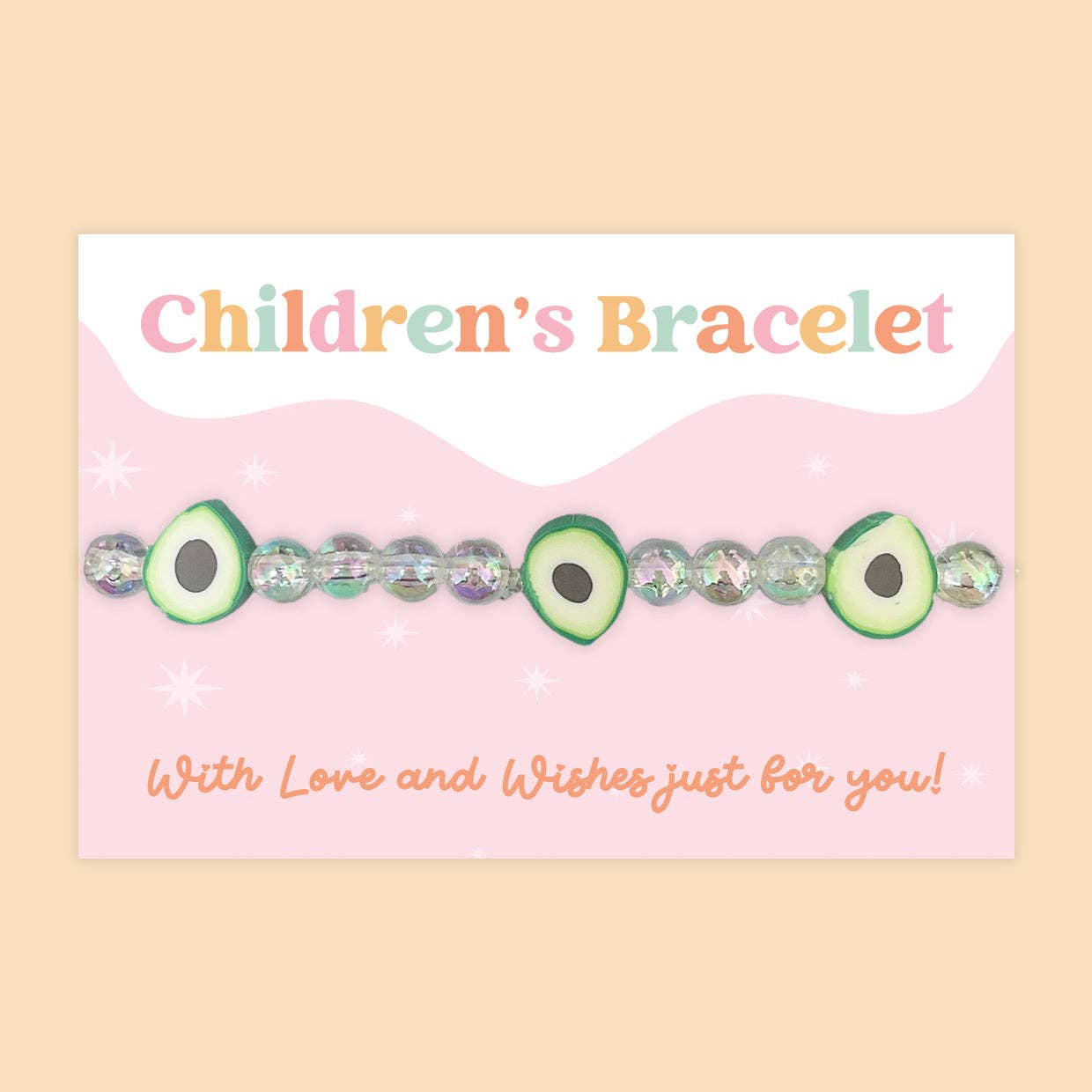 Avocado Charms - Children's Beaded Bracelet