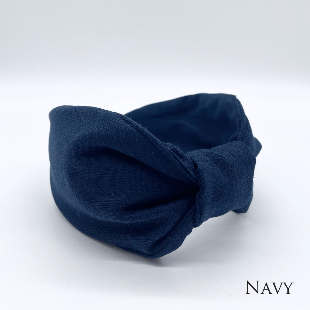 Luxury Linen Flat Knot Headband - 8 COLOURS: Fern