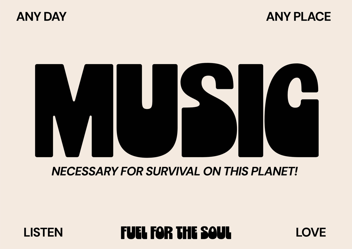 Music Typography print: A4