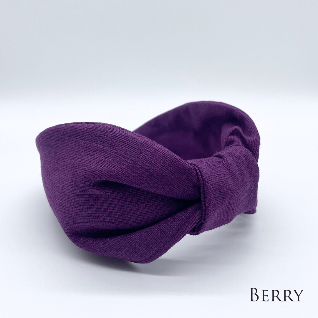 Luxury Linen Flat Knot Headband - 8 COLOURS: Fern