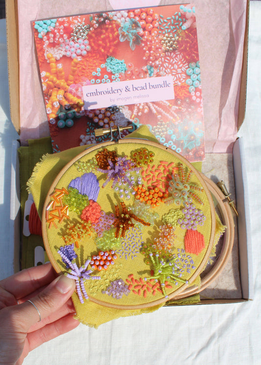 Beaded Embroidery Kit In Bright