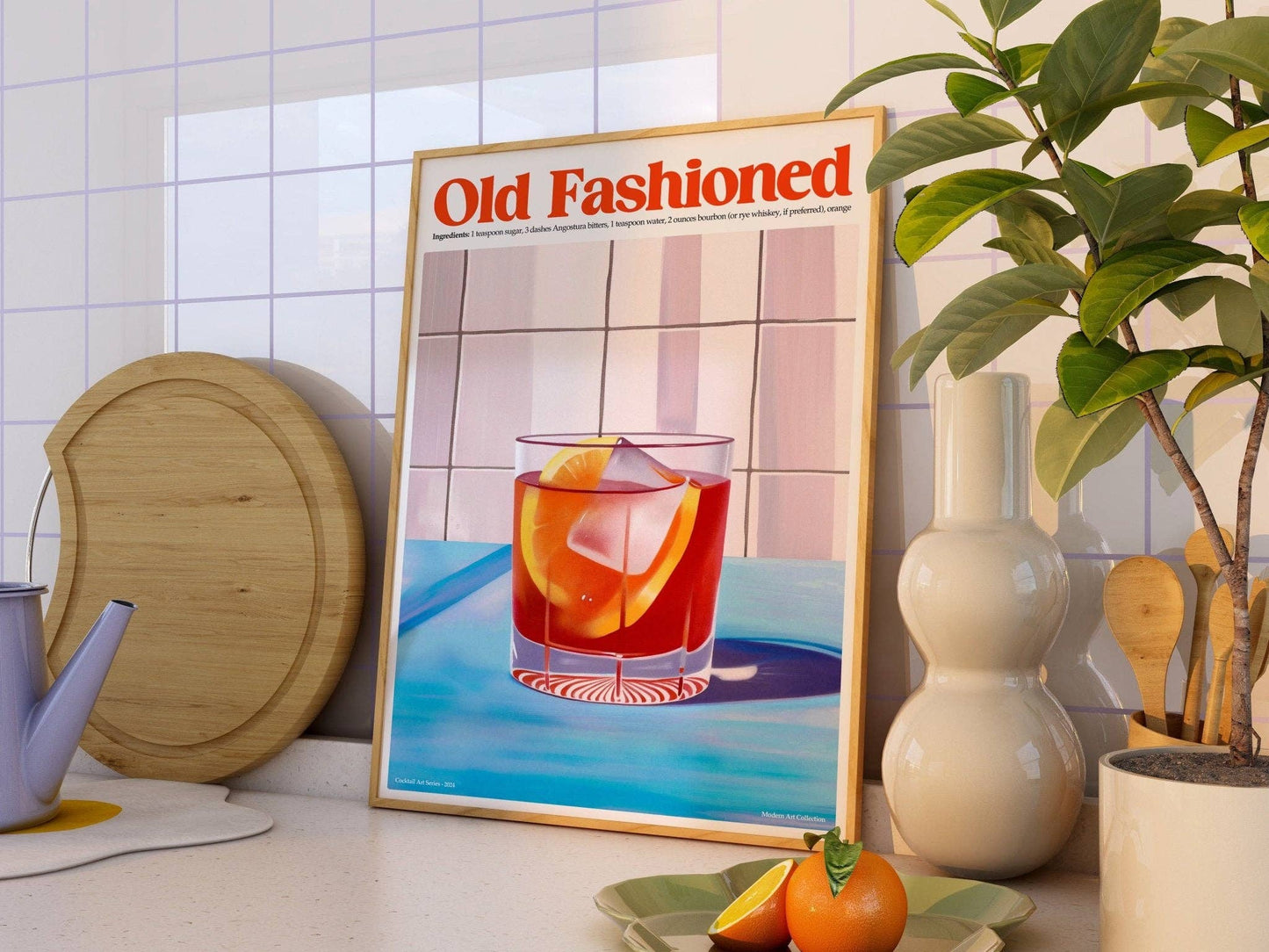 Old Fashioned Cocktail Print: A4