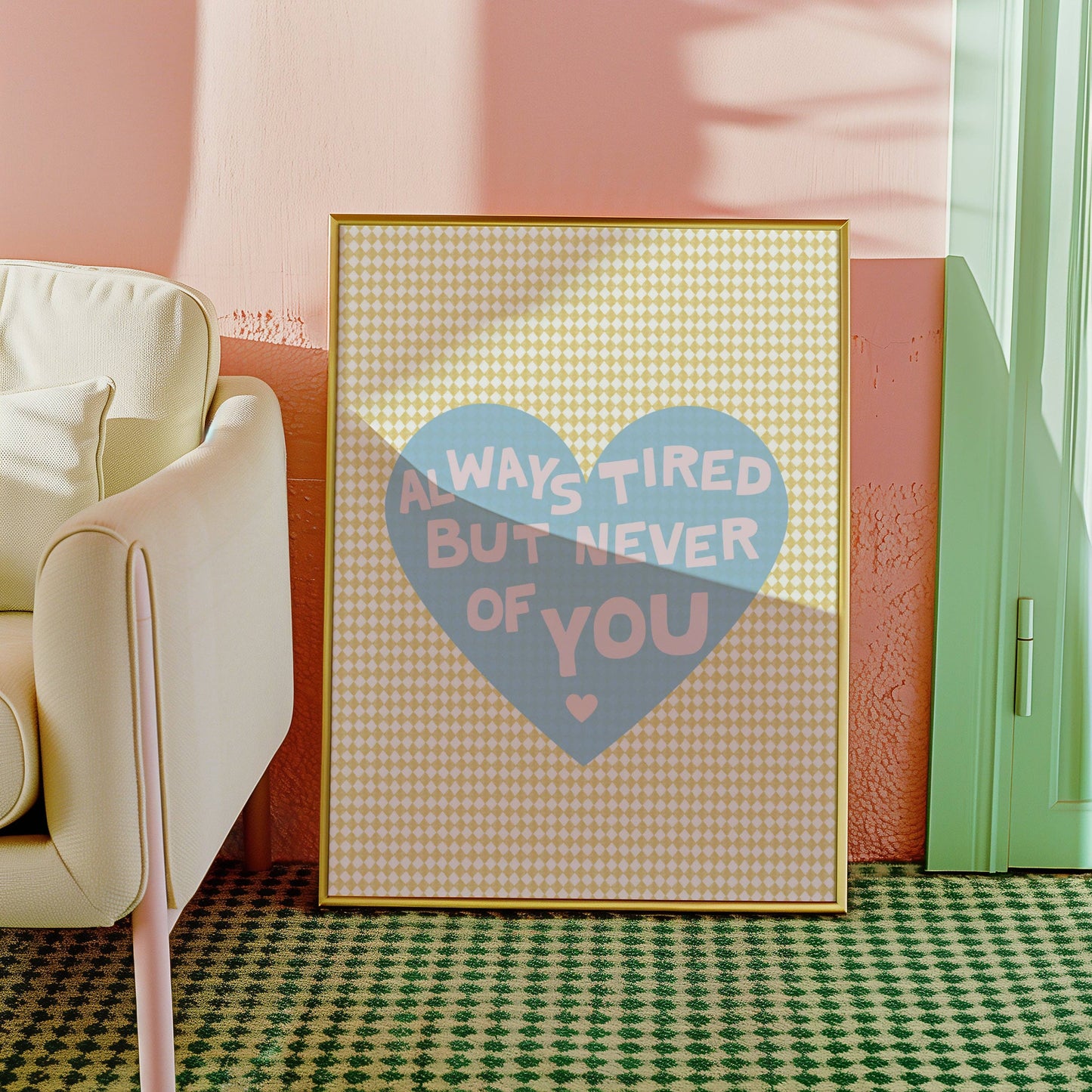 Always Tired Bedroom Quote Print: A4