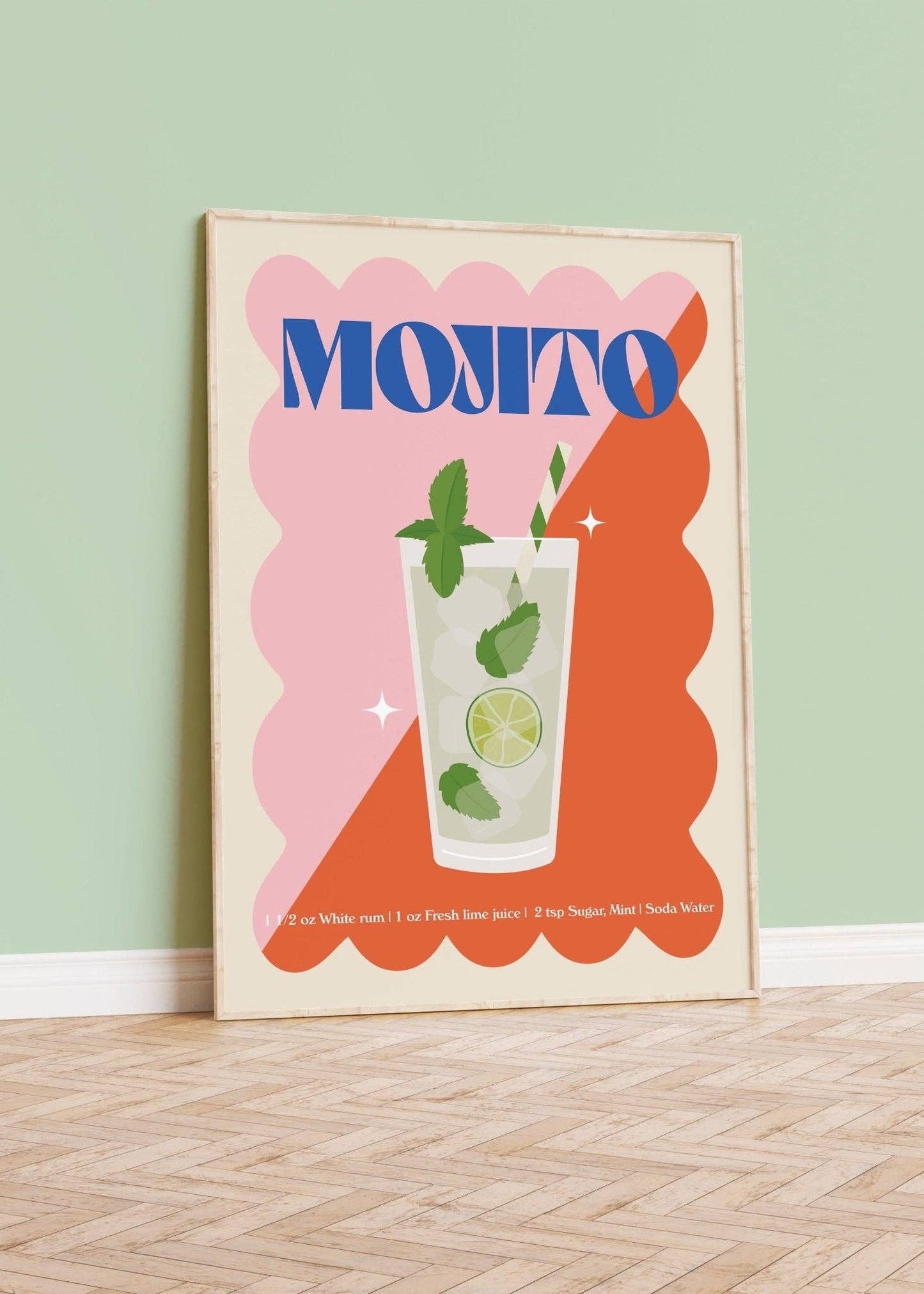 Mojito Cocktail Print: A4