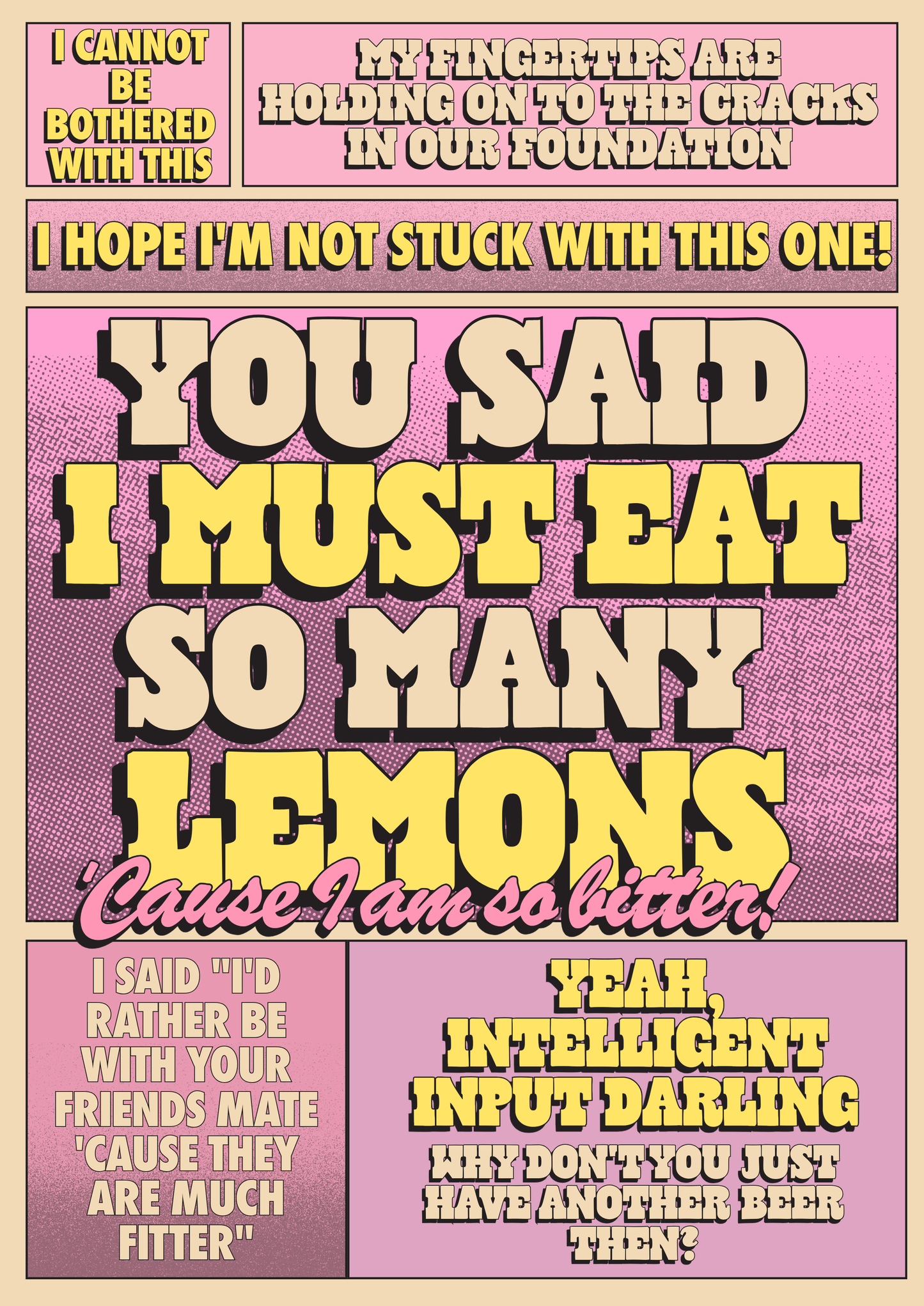 You Said I Must Eat So Many Lemons - Kate Nash Music Inspired Print