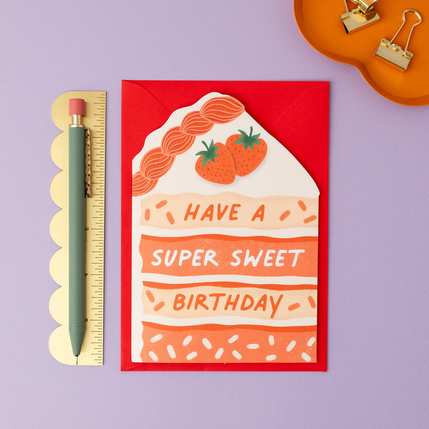 Super Sweet Birthday Cake Slice Card | Shaped Card
