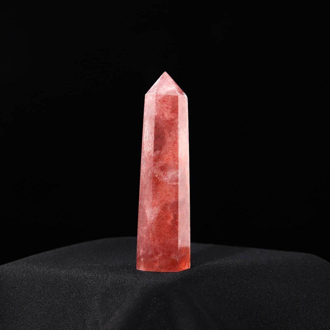 Strawberry Quartz Obelisk Tower Point