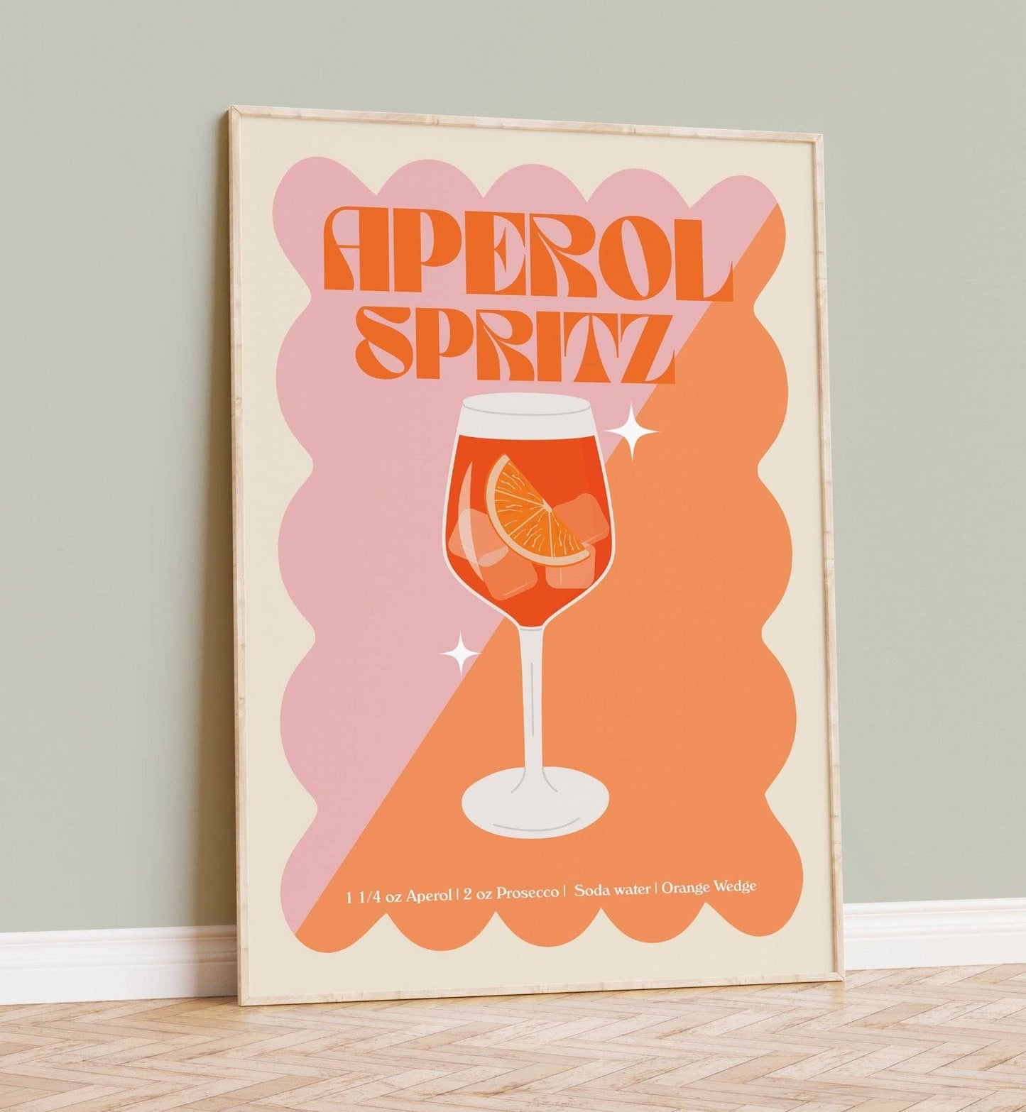 Aperol Spritz Cocktail Print: A4