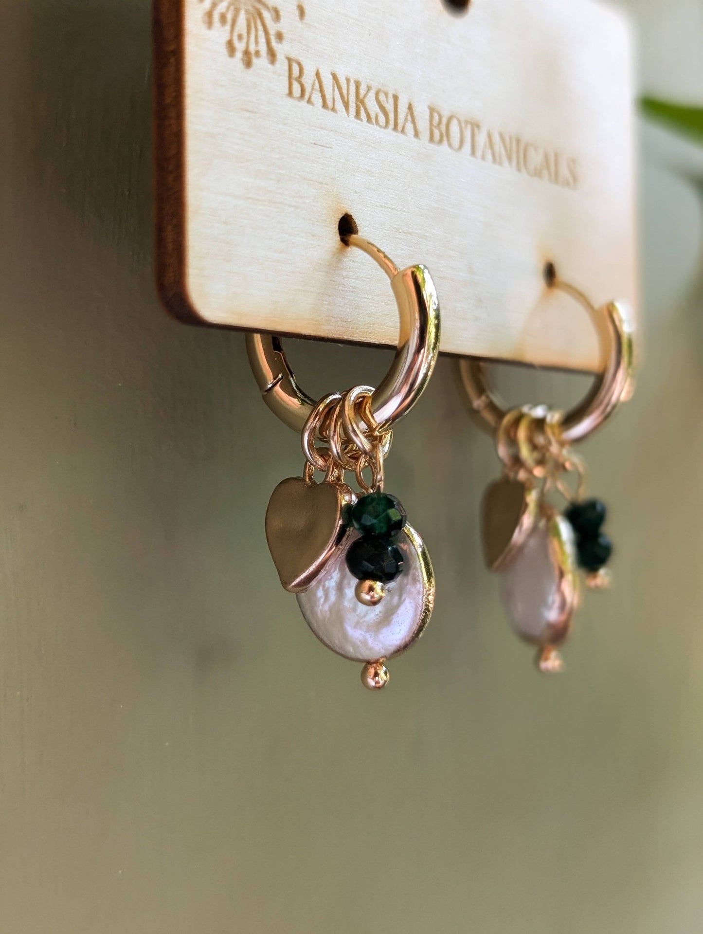 Pearl Charm Huggie Earrings