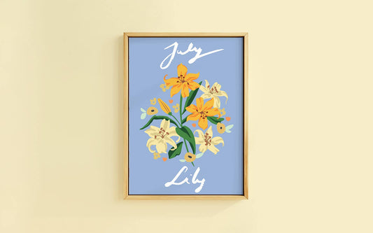 Birth Flower Print July - Lily - A6